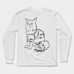 persian cat line art Long Sleeve T-Shirt